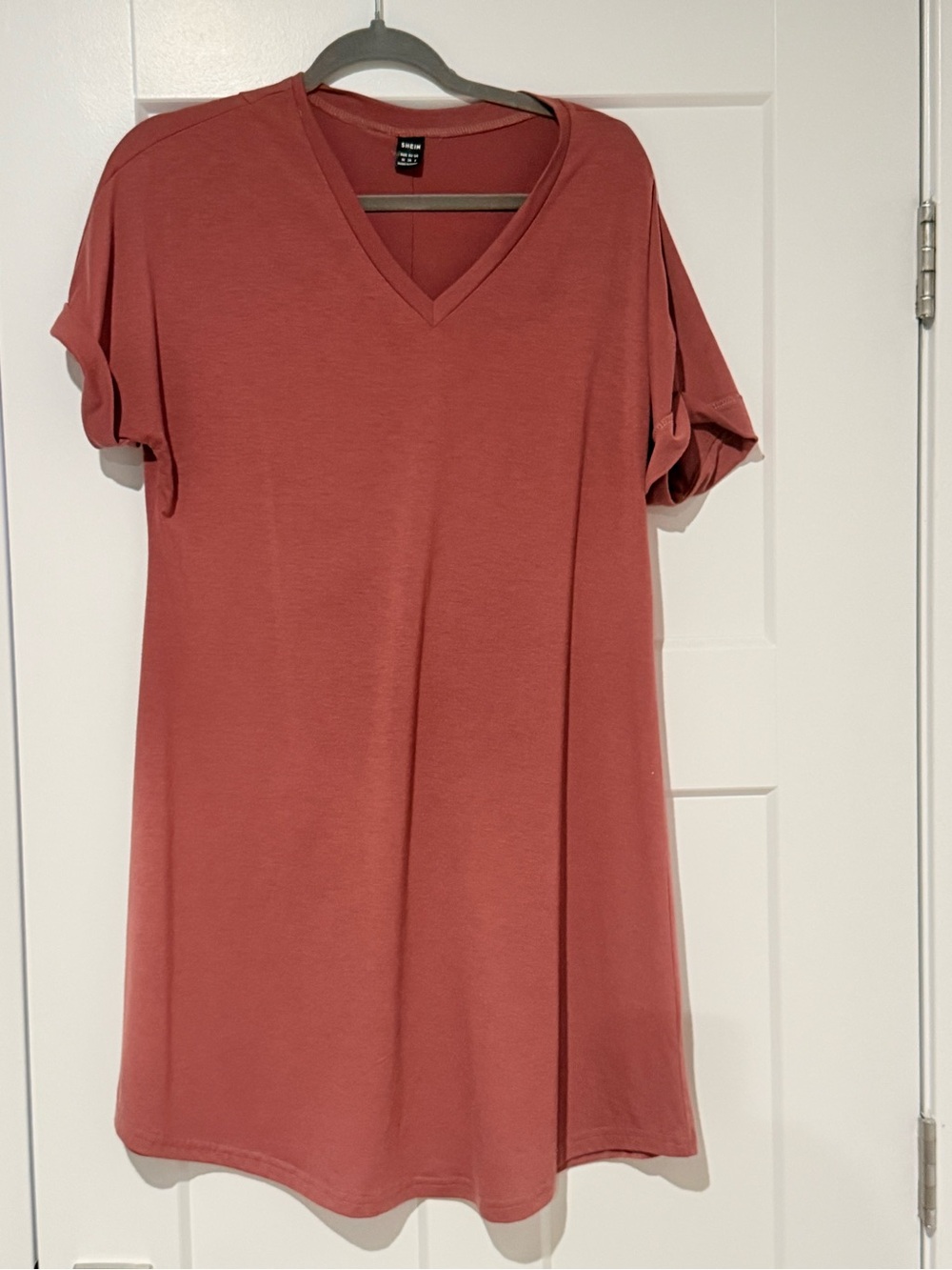Women's V-Neck dress - rust